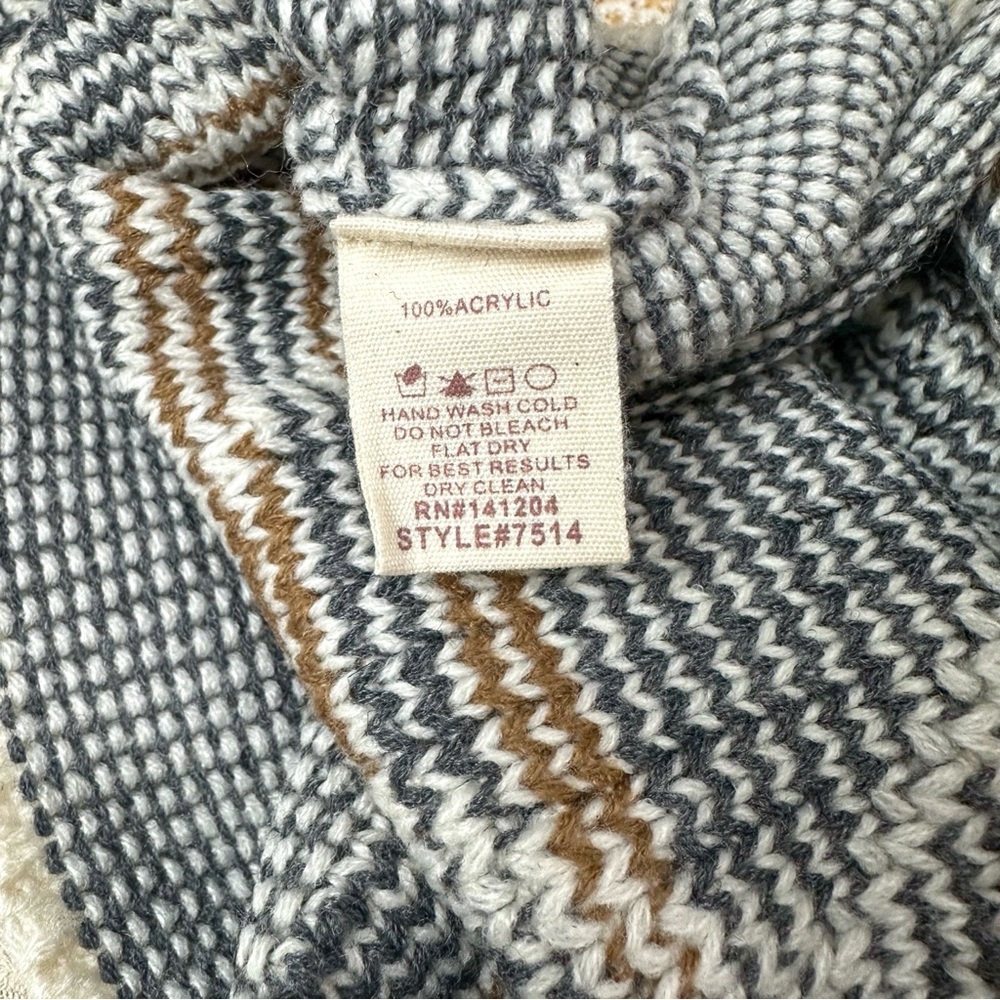 HEM & THREAD Aztec Mock Turtleneck Geometric Textured Patterned Sweater Pullover - Picture 9 of 10